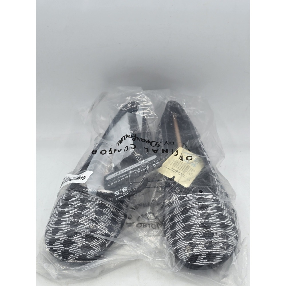 Dearfoams Women's Casual‎ Comfortable Slip on Misty Houndstooth Ballet Flats 8.5